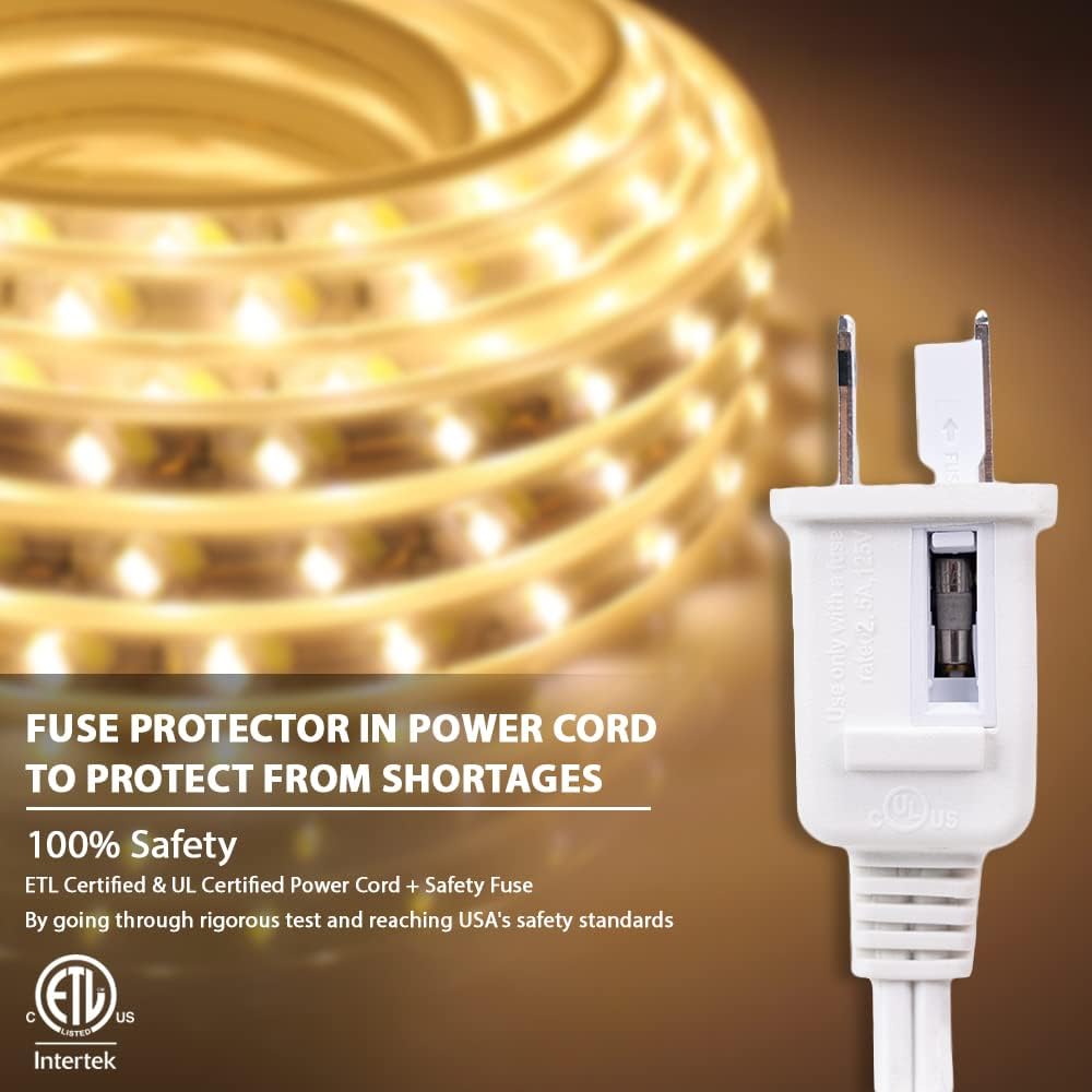 WYZworks Tira de luces LED planas, 50 pies, 2 en 1, blanco cálido y blanco frío, iluminación regulable flexible con control remoto, temporizador,