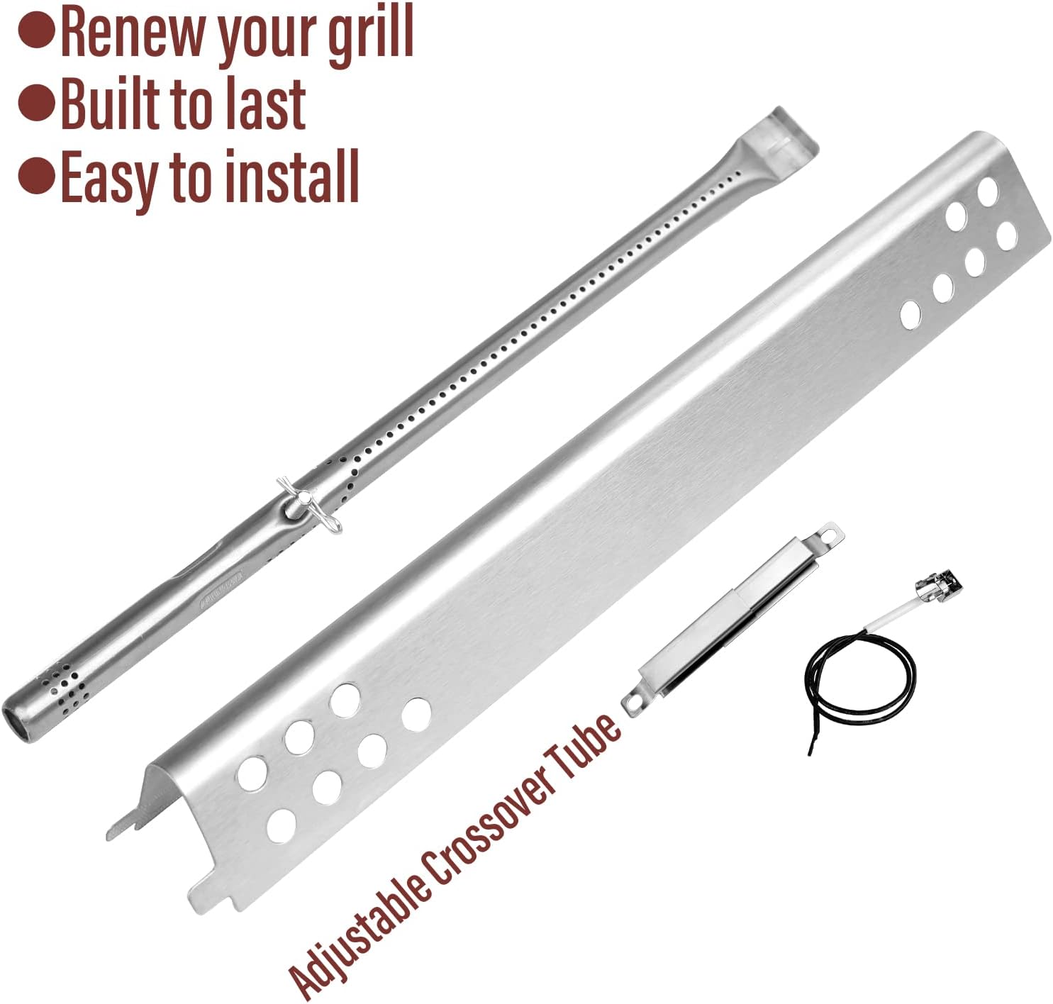 Uniflasy Rejillas de cocción y placa de calor para quemador CharBroil Performance 2 Burner 463633316 463672016 463672219 463370719 463672416