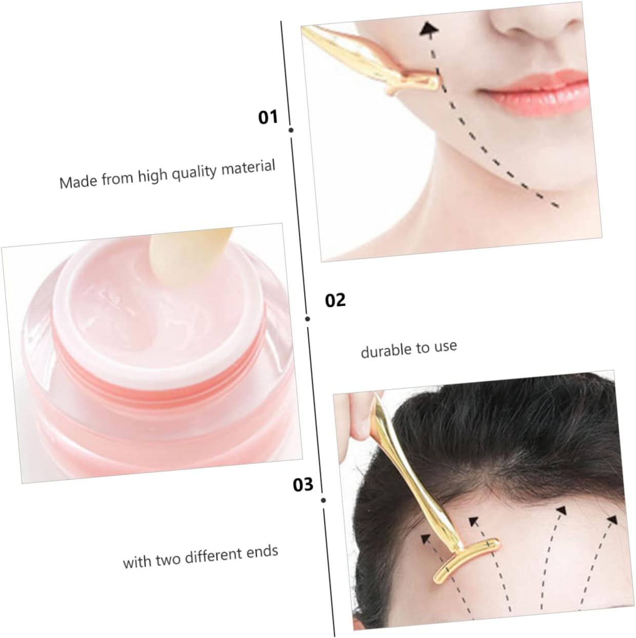 FOMIYES 2 juegos de rodillo de masaje de ojos T-bar conjunto enfermería herramientas faciales para el cuidado de la piel herramientas de masaje