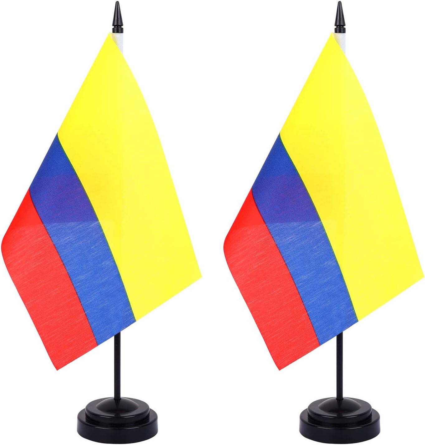 Columbia – Bandera colombiana de Columbia, bandera de mesa pequeña de Columbia para oficina, con base de soporte, decoración de festivales