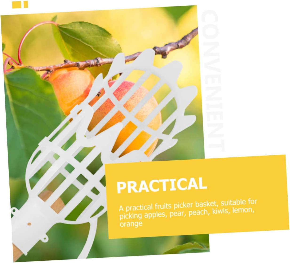 Cesta recogedora de frutas, 2 unidades, cesta de herramientas para recolección de frutas, cosechadoras de frutas, recogedor de frutas, contenedor de