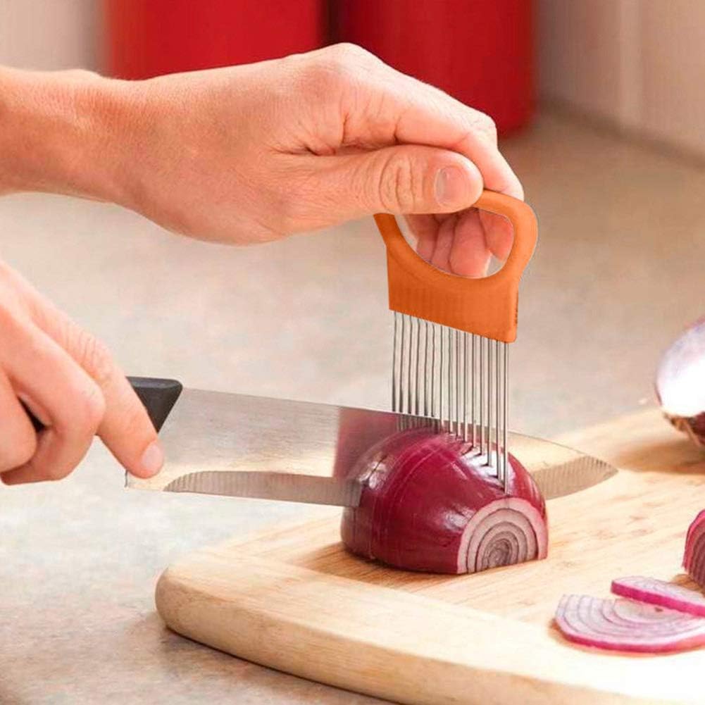 AKOAK 1 paquete de utensilios de cocina, rebanada de tomate, cebolla, horquilla de seguridad para verduras, aguja de carne tierna, herramienta de