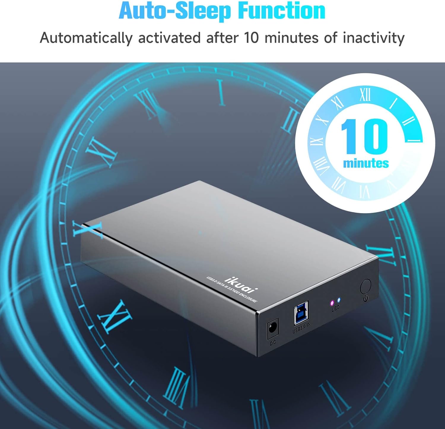 Caja de disco duro de aluminio de 3.5 pulgadas USB 3.0USB C a SATA para disco duro interno de 3.5 pulgadas y SSD de hasta 20 TB