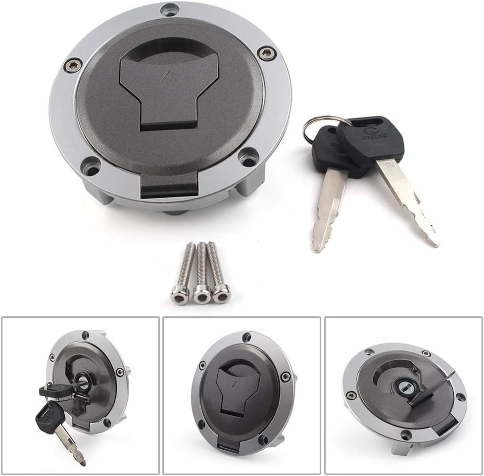 Three T Tapa del depósito de combustible de gasolina con llaves de montaje compatible con Honda Grom 125 2016-2019, CBR1000RR Fireblade 2018-2019