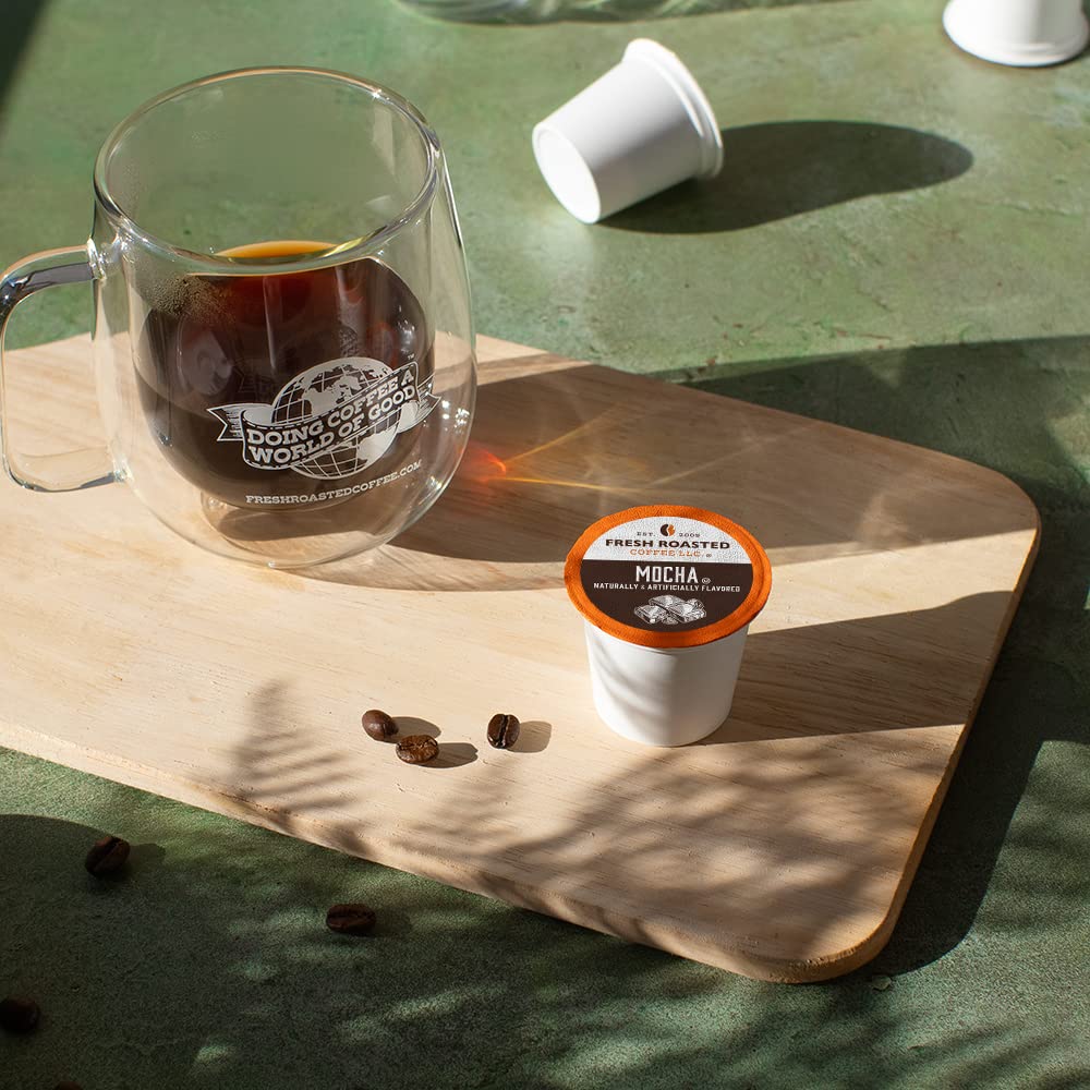 Fresh Roasted Coffee, Sabores tradicionales, paquete variado de cápsulas de café saborizadas, compatible con K-Cup, 24 unidades