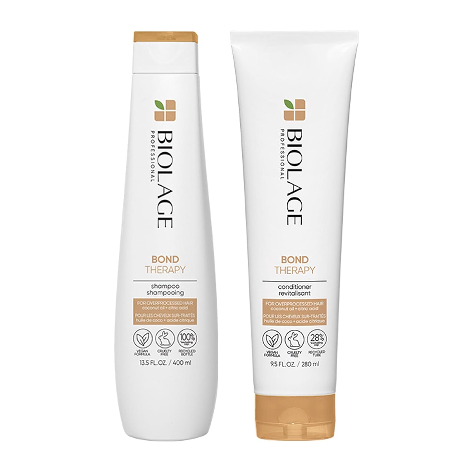 Biolage Bond Therapy Shampoo & Conditioner Set  Builds Bonds & Reduces Breakage  Paraben & Sulfate-Free  Vegan  Cruelty-Free  Bonding