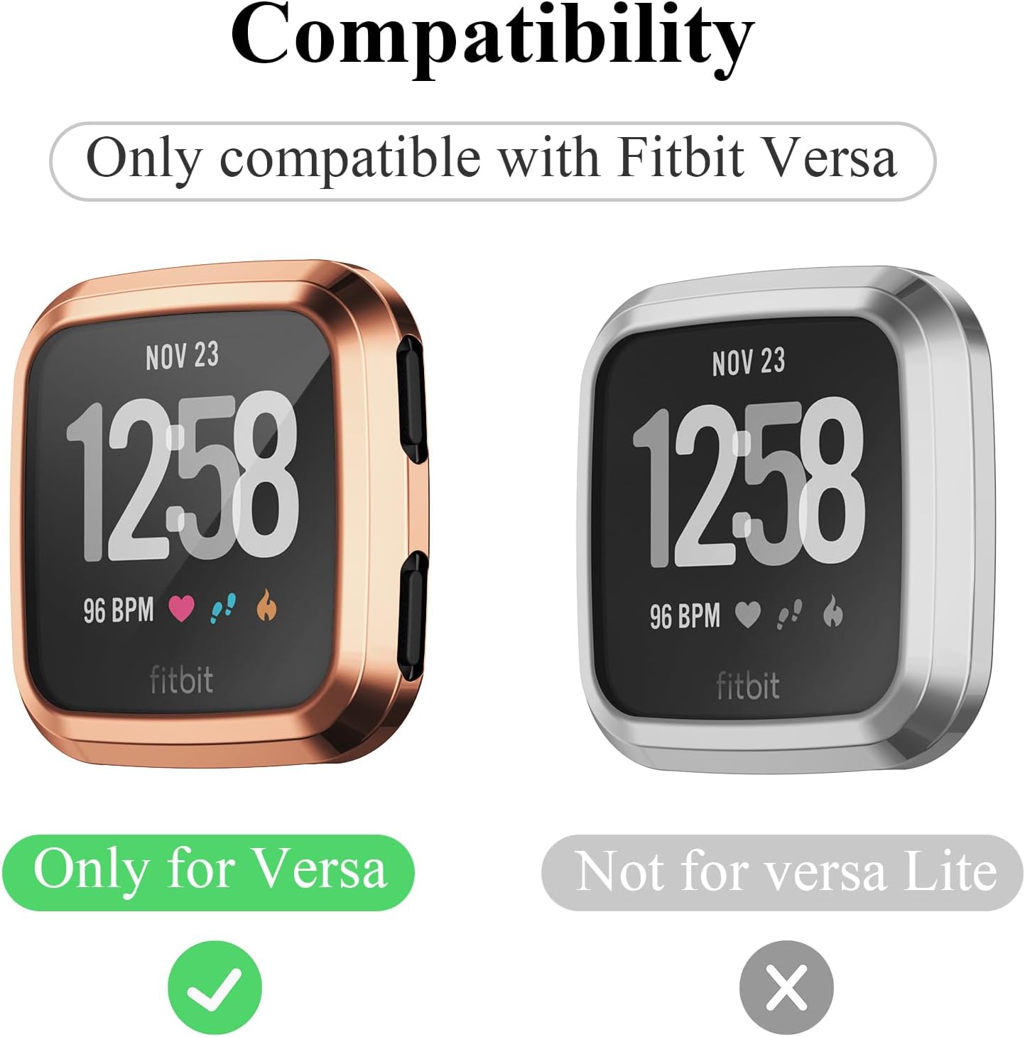 Funda protectora de pantalla compatible con Fitbit Versa, 4 unidades, cubierta protectora completa de TPU suave para accesorios de reloj inteligente