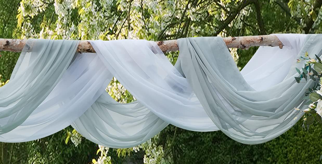 WARM HOME DESIGNS The Yard – Tela gris plateada de 4 yardas de largo. Tela transparente a granel de 55 pulgadas de ancho para cortinas de toldo,