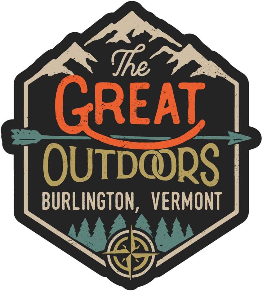 Burlington Vermont The Great Outdoors Design – Imán para nevera (2 pulgadas)