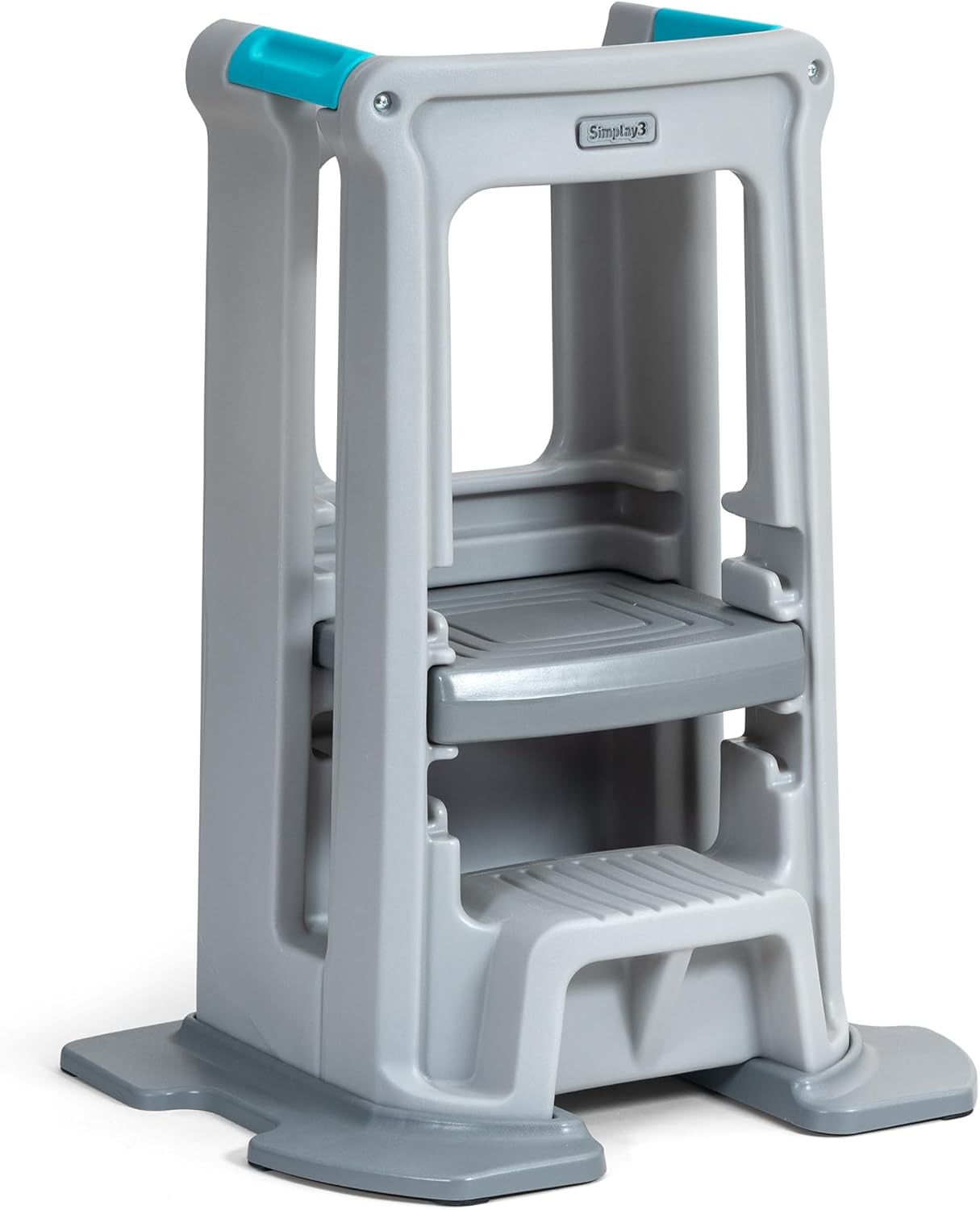Simplay3 Taburete de cocina Montessori de pie para niños pequeños con base estabilizadora resistente y plataforma ajustable, 20.5 pulgadas de