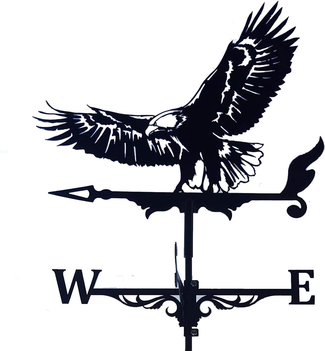 Alnicov Veleta de metal animal, veleta negra vintage, indicador de dirección del viento hueco para decoración de techo de jardín al aire libre