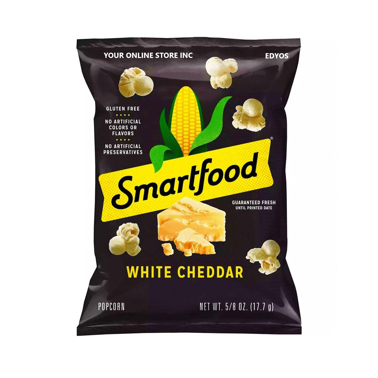 EDYOS Smartfood Palomitas de maíz cheddar blanco, bolsas de 58 onzas, paquete de 10