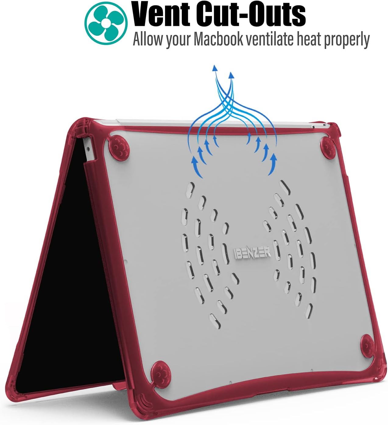 IBENZER Hexpact – Funda compatible con MacBook Air de 13 pulgadas 2022 2021 2020 M1 A2337 A2179 A1932, funda resistente con cubierta de teclado,