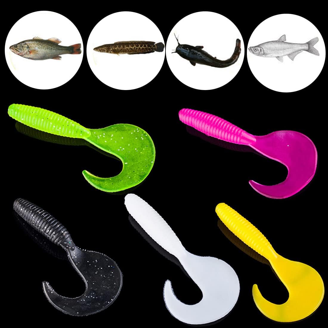 Soft Plastic Soft Lures Soft Fishing Lures for Bass, Paddle Tail Swimbaits, Jig Heads