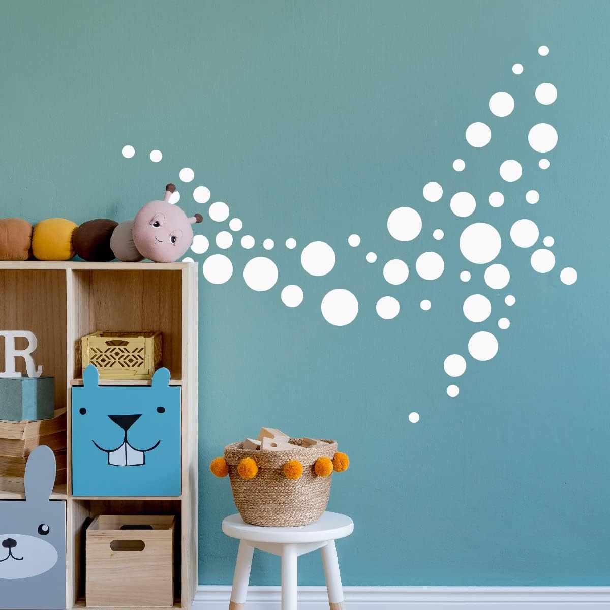 Pegatinas de patrón de puntos redondos blancos DIY pegatinas de pared para sala de estar dormitorio decoración de arte para el hogar