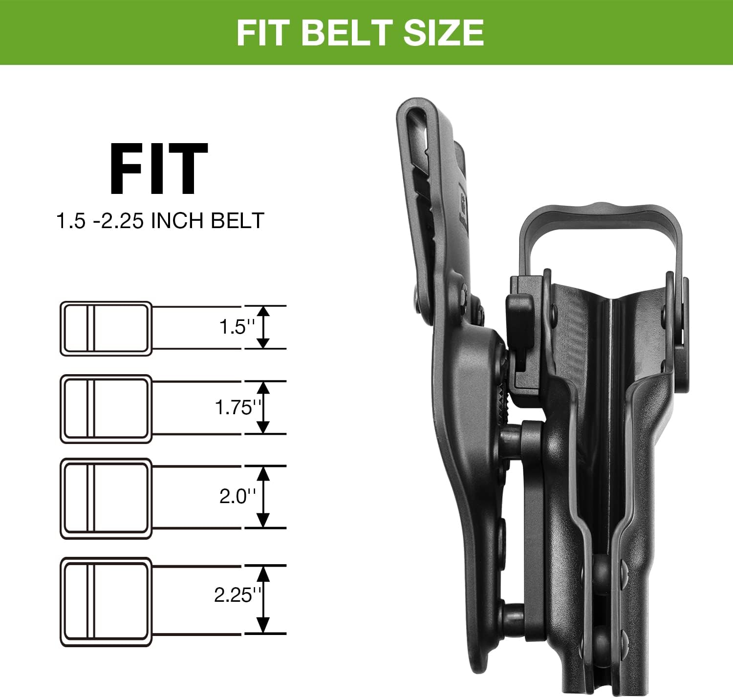Funda de retención de nivel IInivel III, compatible con Glock 17193132 (Gen 1-5), G2223 (Gen 1-4), G19X 44 45. Funda de accesorios para cinturón de
