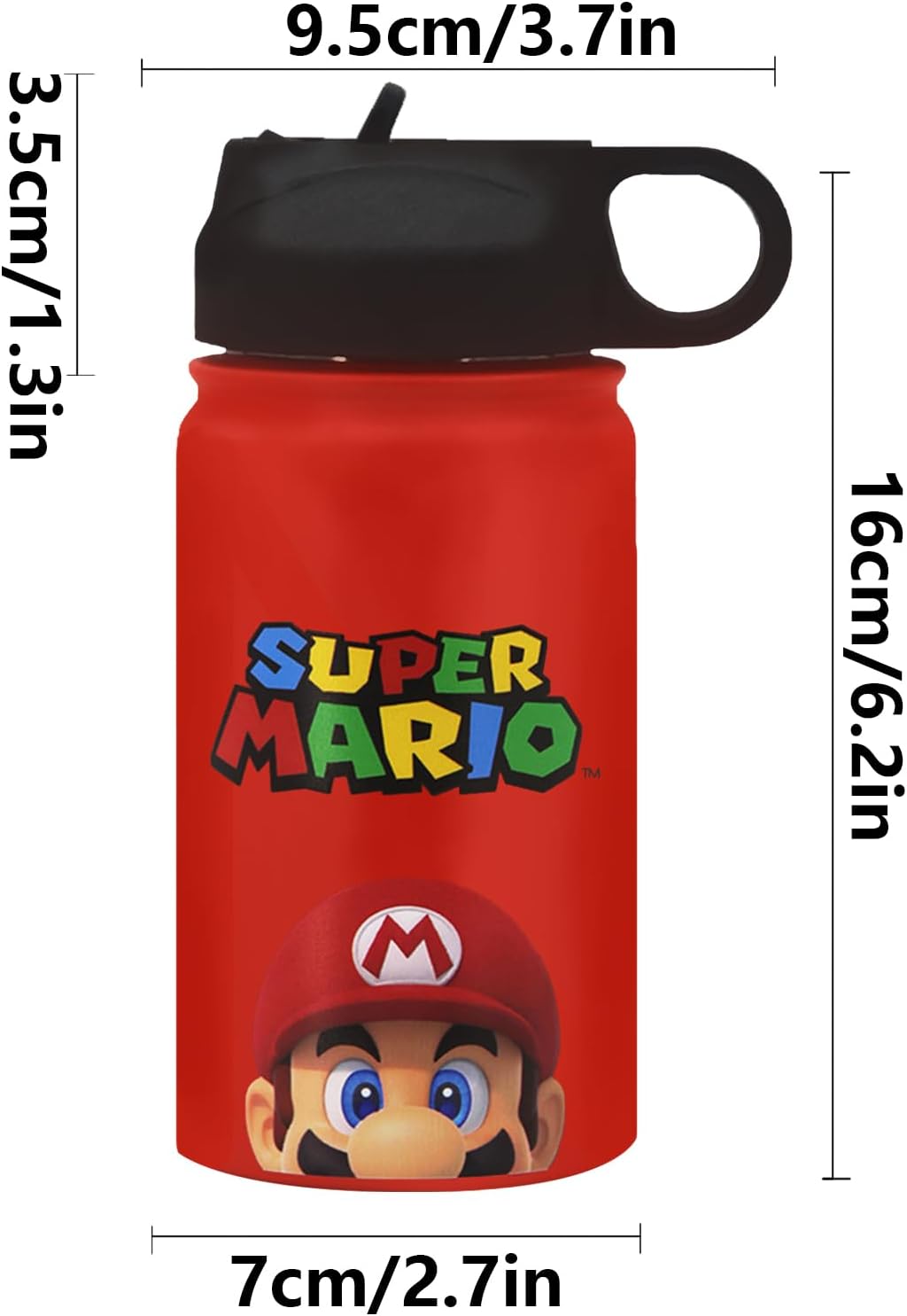 Vaso de agua reutilizable para niños con aislamiento de acero inoxidable, bonito vaso con tapa con pajilla, asa ancha, a prueba de fugas para niños