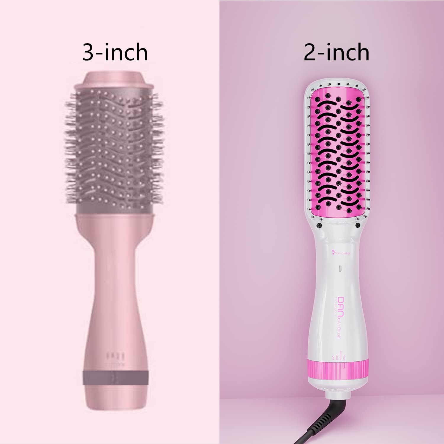 Cepillo secador de pelo de iones negativos, 3 en 1, secador de pelo de paleta de un paso, secador de cepillo de 2 pulgadas, secador de pelo de