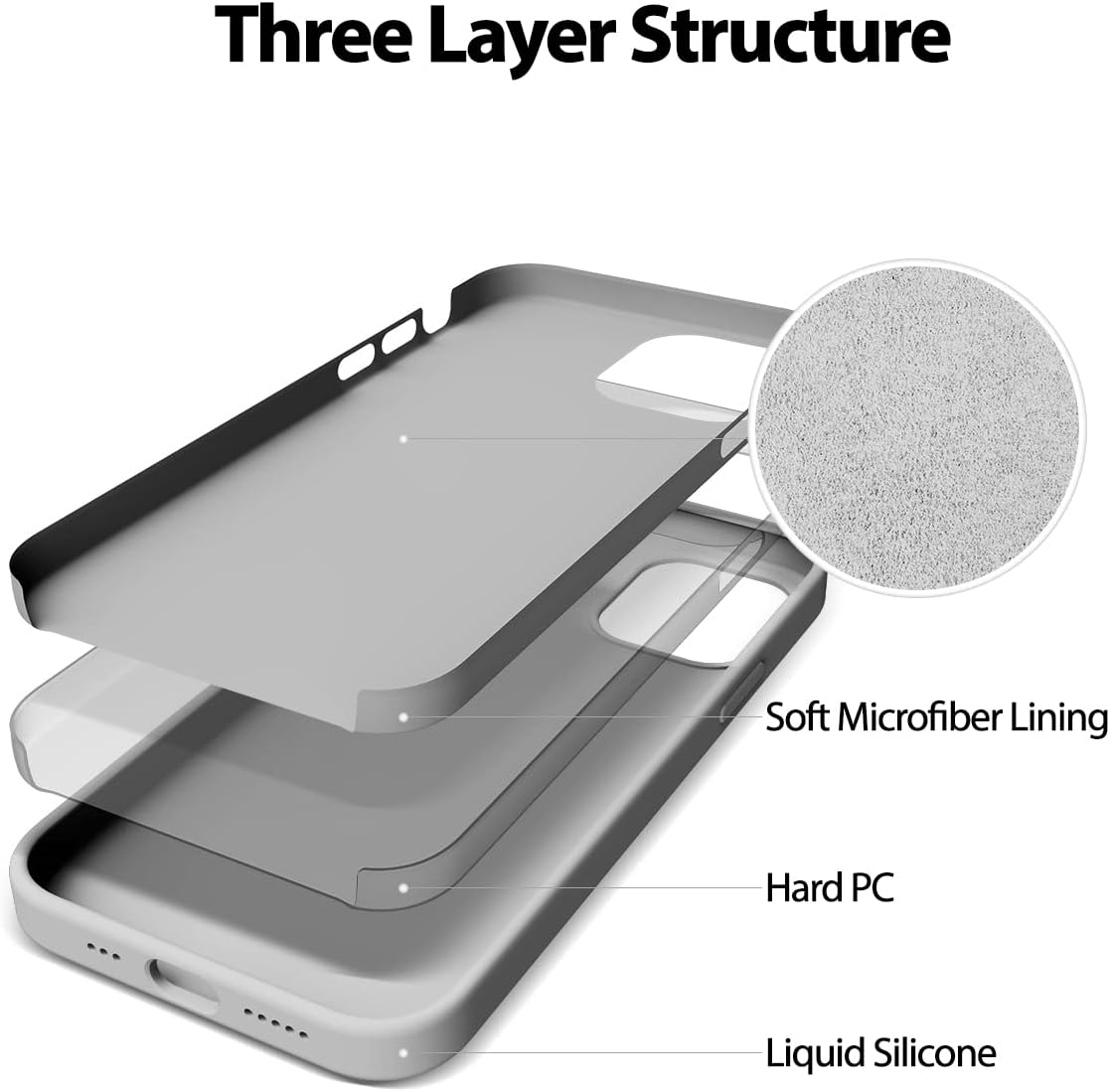GOOSPERY Funda de silicona líquida para iPhone 12 Pro, iPhone 12 (6.1 pulgadas), suave y sedosa al tacto, protección de cuerpo completo, a prueba de