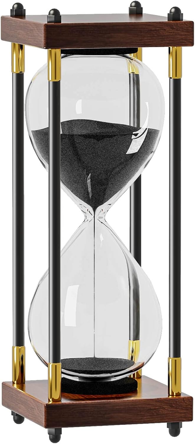 Reloj de arena con temporizador de arena de 60 minutos reloj de arena de madera decorativo grande de 10 pulgadas, reloj de arena para decoración,