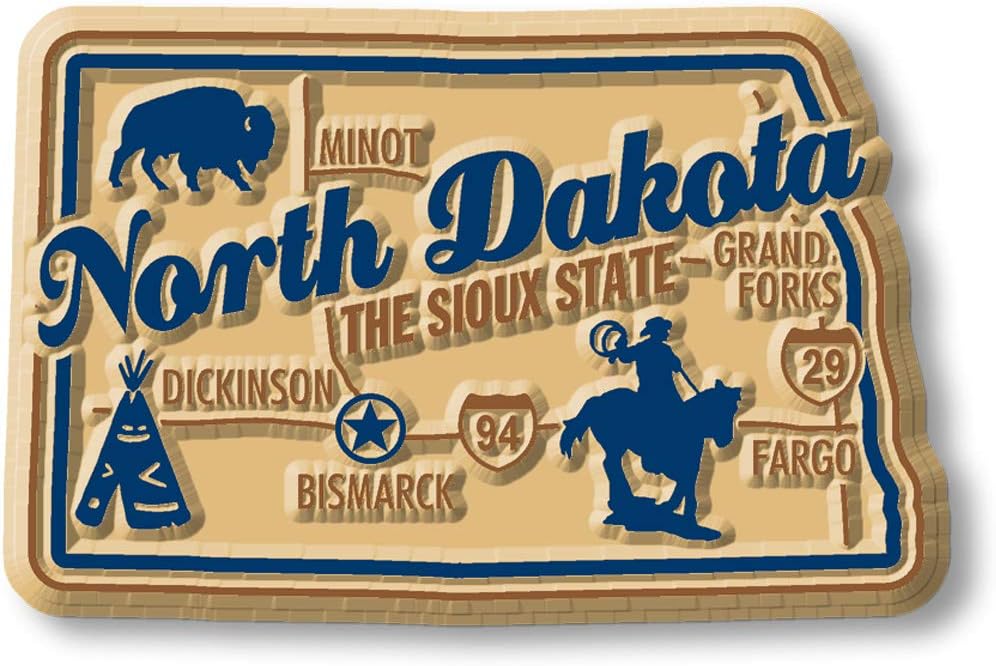 Classic Magnets – Imán estatal prémium de Dakota del Norte, 2.6 x 1.7 pulgadas, recuerdos coleccionables fabricados en los Estados Unidos