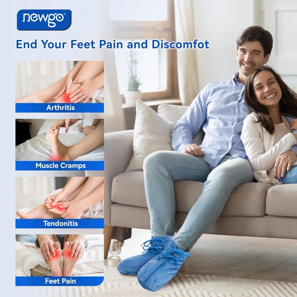 NEWGO Calentadores de pies para microondas, botines calefactables para microondas con calor penetrante profundo para aliviar la rigidez del pie,