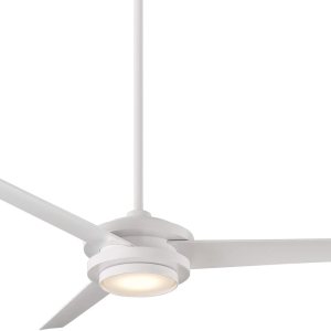 WAC Smart Fans Geos Ventilador de techo de 3 aspas para interiores y exteriores, 60 pulgadas, blanco mate con kit de luz LED de 3000K y control WAC Smart Fans Geos Ventilador de techo de 3 aspas para interiores y exteriores, 60 pulgadas, blanco mate con kit de luz LED de 3000K y control