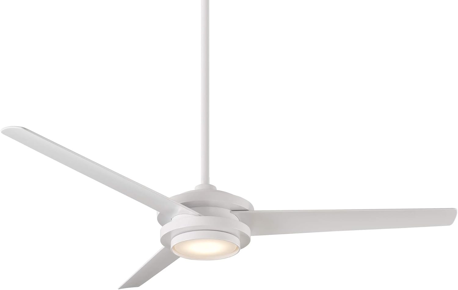 WAC Smart Fans Geos Ventilador de techo de 3 aspas para interiores y exteriores, 60 pulgadas, blanco mate con kit de luz LED de 3000K y control