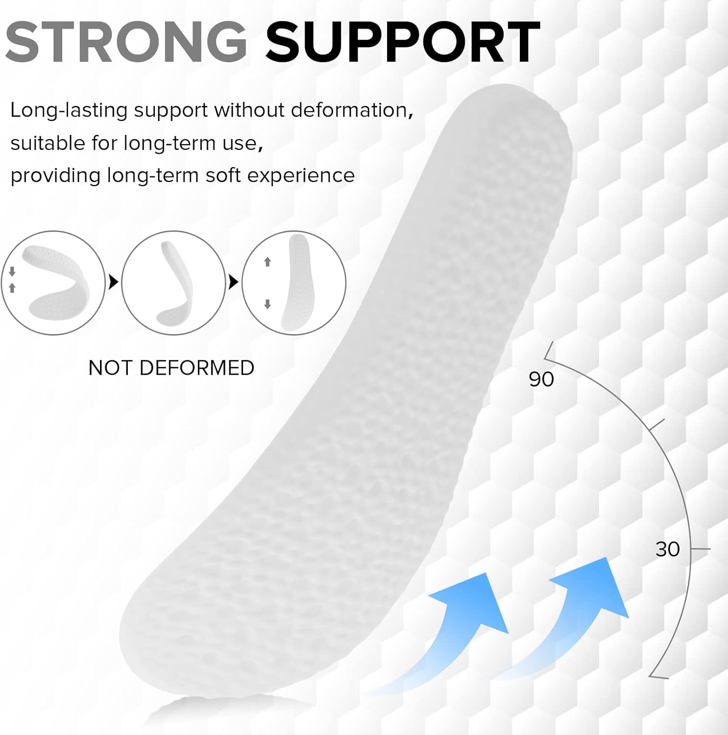 1 par de plantillas de espuma viscoelástica para zapatos, insertos de absorción de impactos, soporte de arco, plantillas deportivas, plantillas de