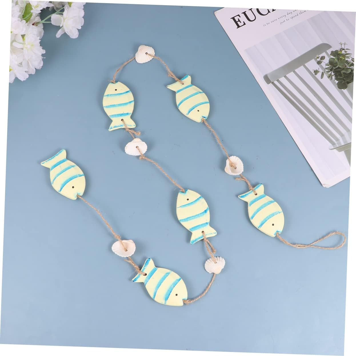 Garneck 3 piezas de decoraciones para salas de casa de madera adornos de casa mini adorno de playa decoración de puerta para el hogar, decoración de