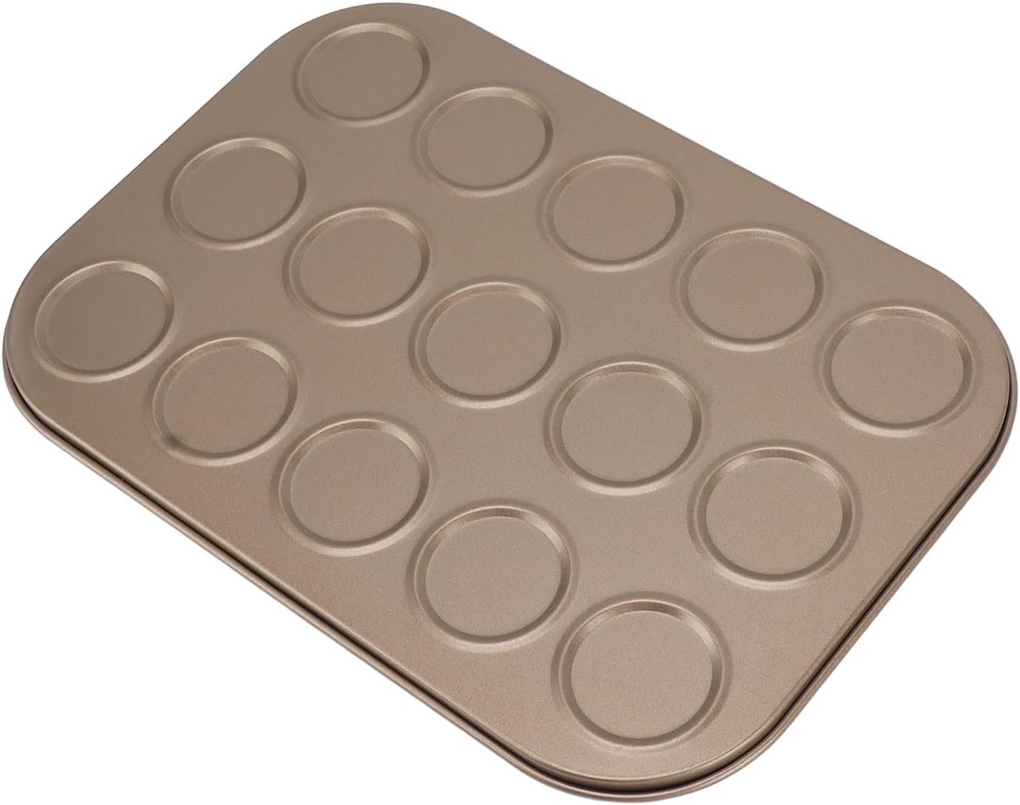 Luqeeg Molde superior para magdalenas, material de acero al carbono, revestimiento antiadherente, distribución uniforme, bandeja para magdalenas