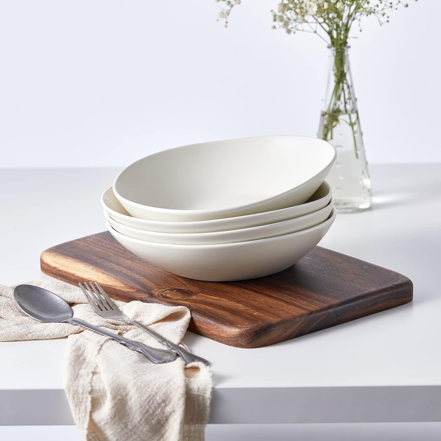 Stone lain Delilah – Juego de platos de porcelana de 8 pulgadas, 6 piezas, color crema