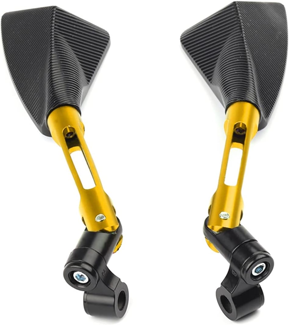 Espejo universal motocicleta espejo CNC lateral retrovisor para Yamaha FZ6R FZ-6R (color negro, tamaño normal)