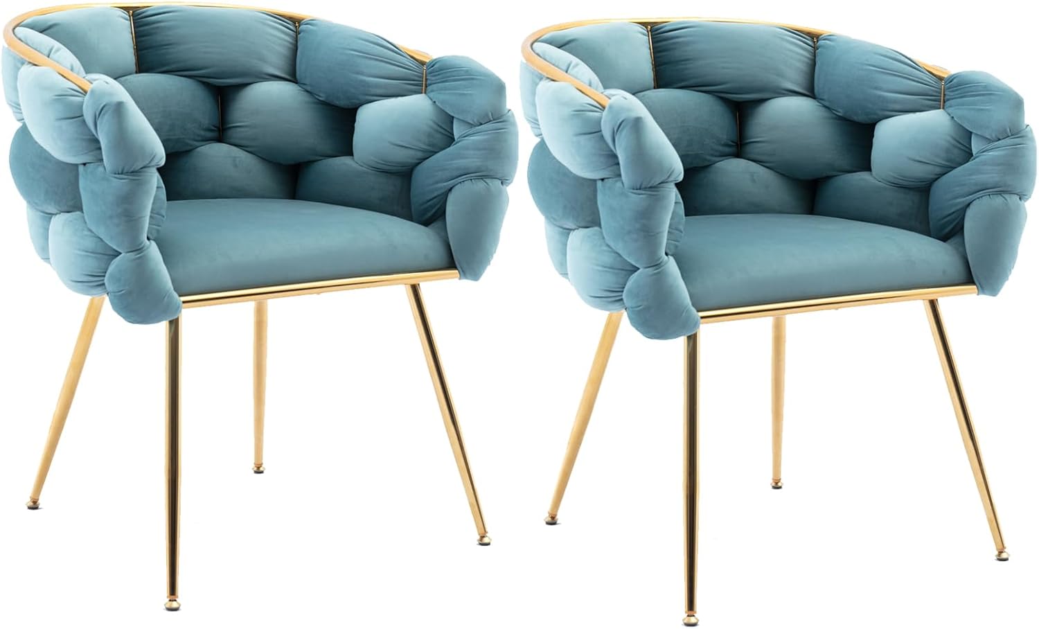 Ufurpie Sillas de comedor de terciopelo, sillas decorativas modernas con patas de metal dorado para comedor, cocina, tocador, sala de estar, juego