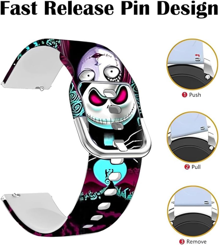 __PLACEHOLDER_BRAND_0__ Christmas Jack Skellington Sally – Correas compatibles con Samsung Galaxy Watch 6Watch 5 Pro de 1.77 pulgadas, Watch 4 de