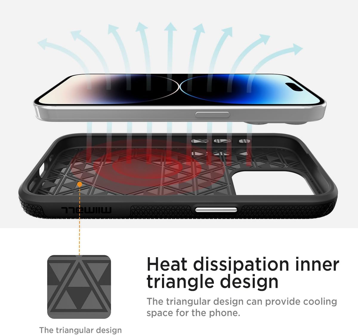 Miimall Funda magnética delgada compatible con iPhone 15 Pro, color negro