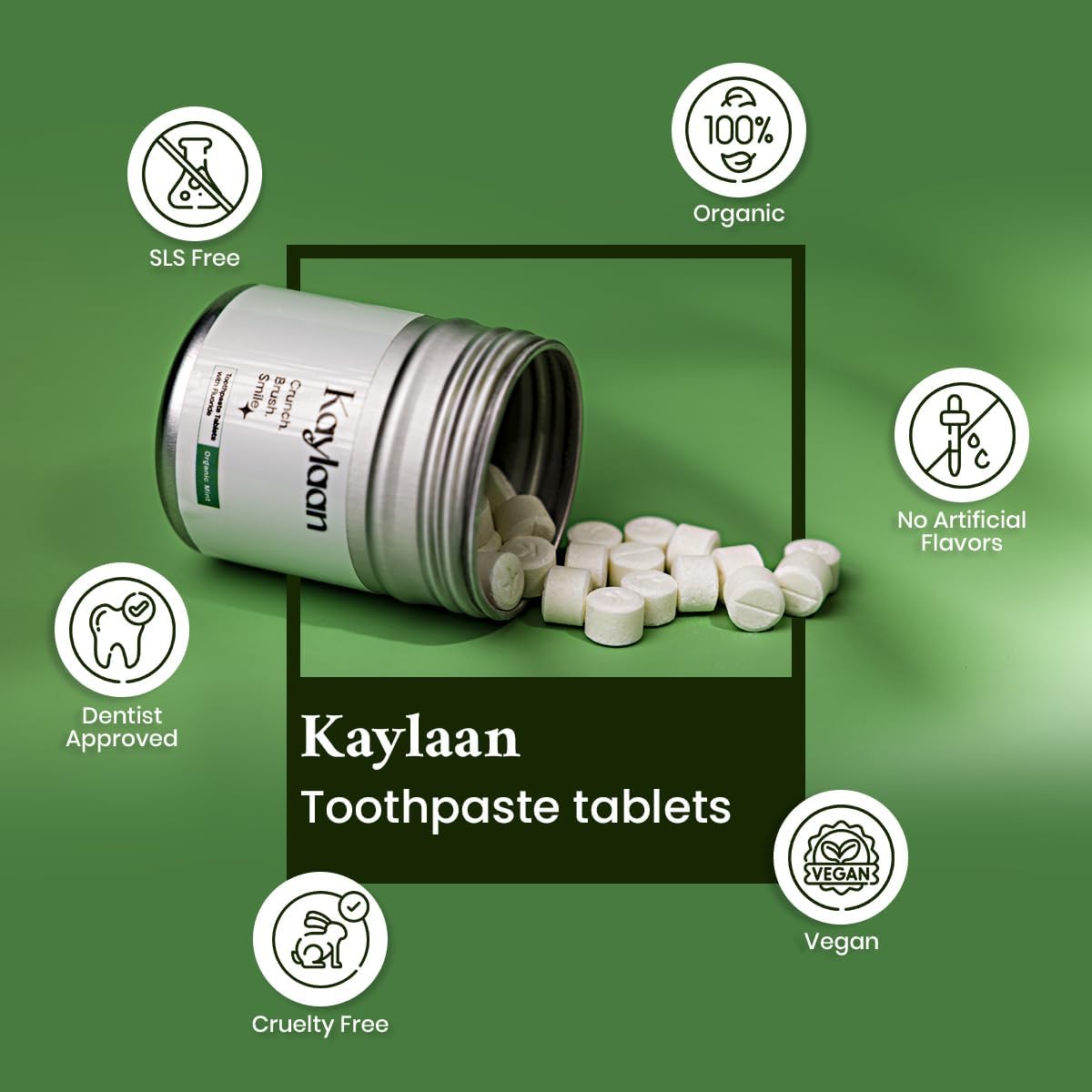 Tabletas de pasta de dientes con flúor, sabor a menta, 90 unidades, pasta de dientes de viaje ecológica, tabletas de pasta de dientes masticables