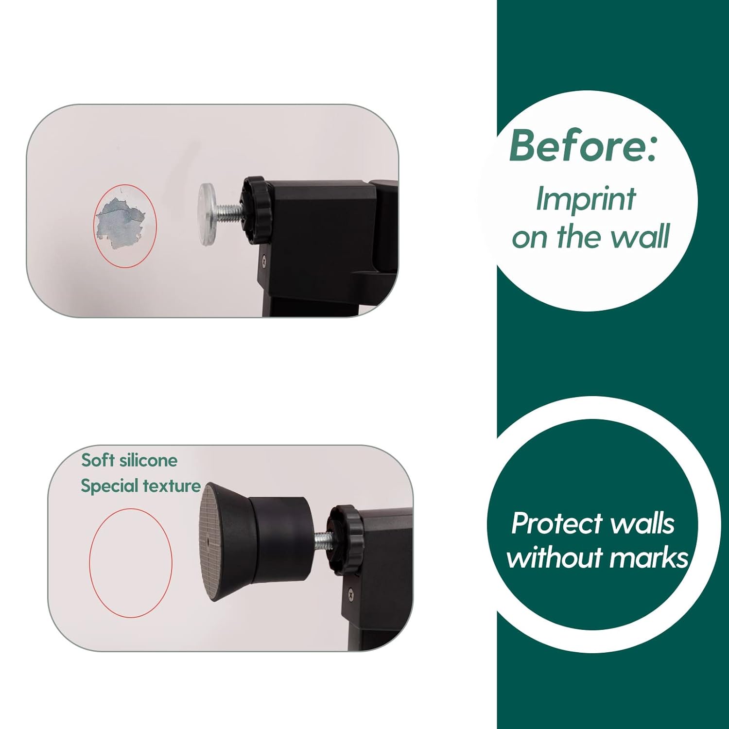 Babelio Protector de pared extensor de puerta para bebé, extiende puertas de seguridad para mascotas y perros, paquete de 4 puertas montadas a