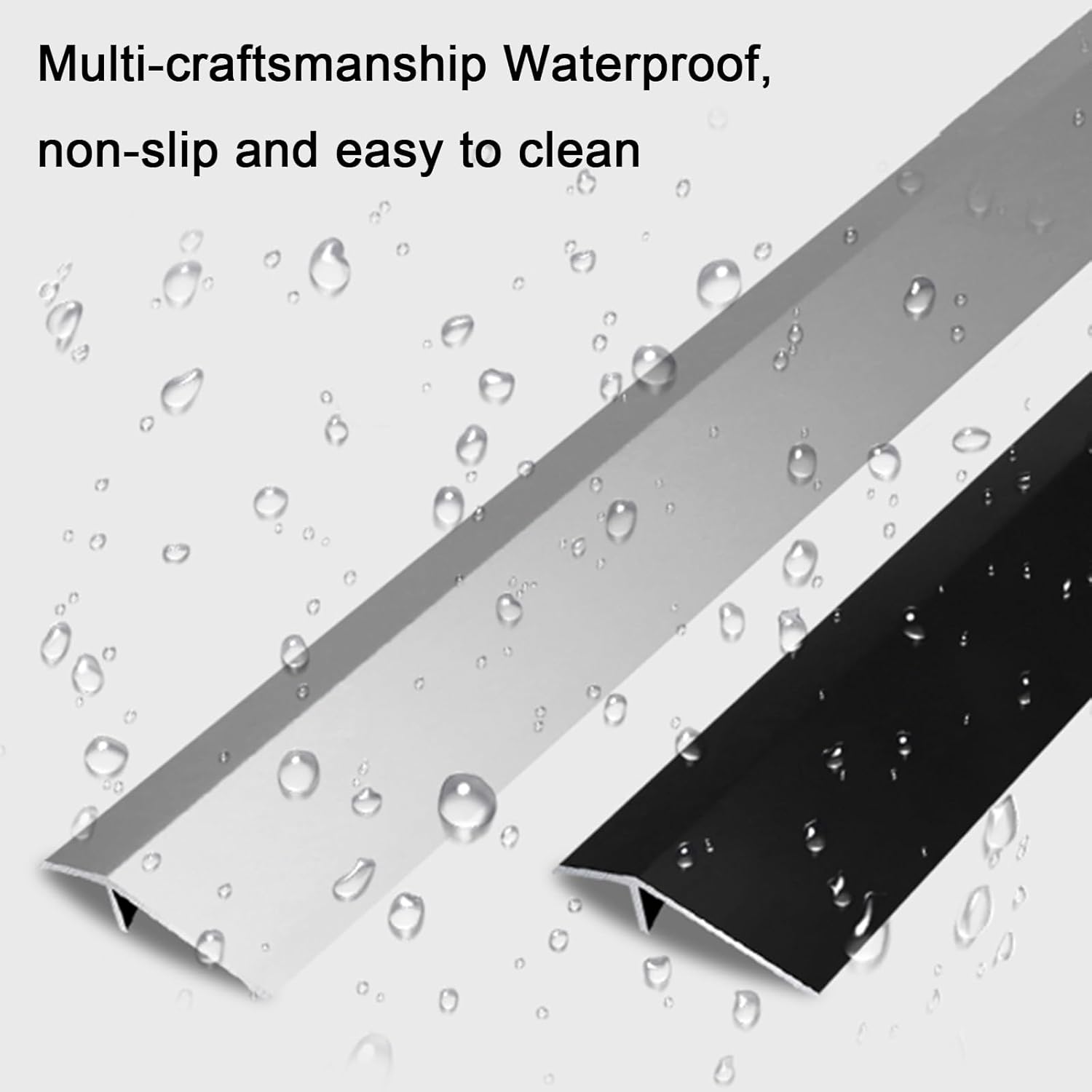 Tira de umbral de transición de piso de aluminio de madera a azulejo, tira de unión de costura de piso, para interiores o exteriores, baño, puertas,