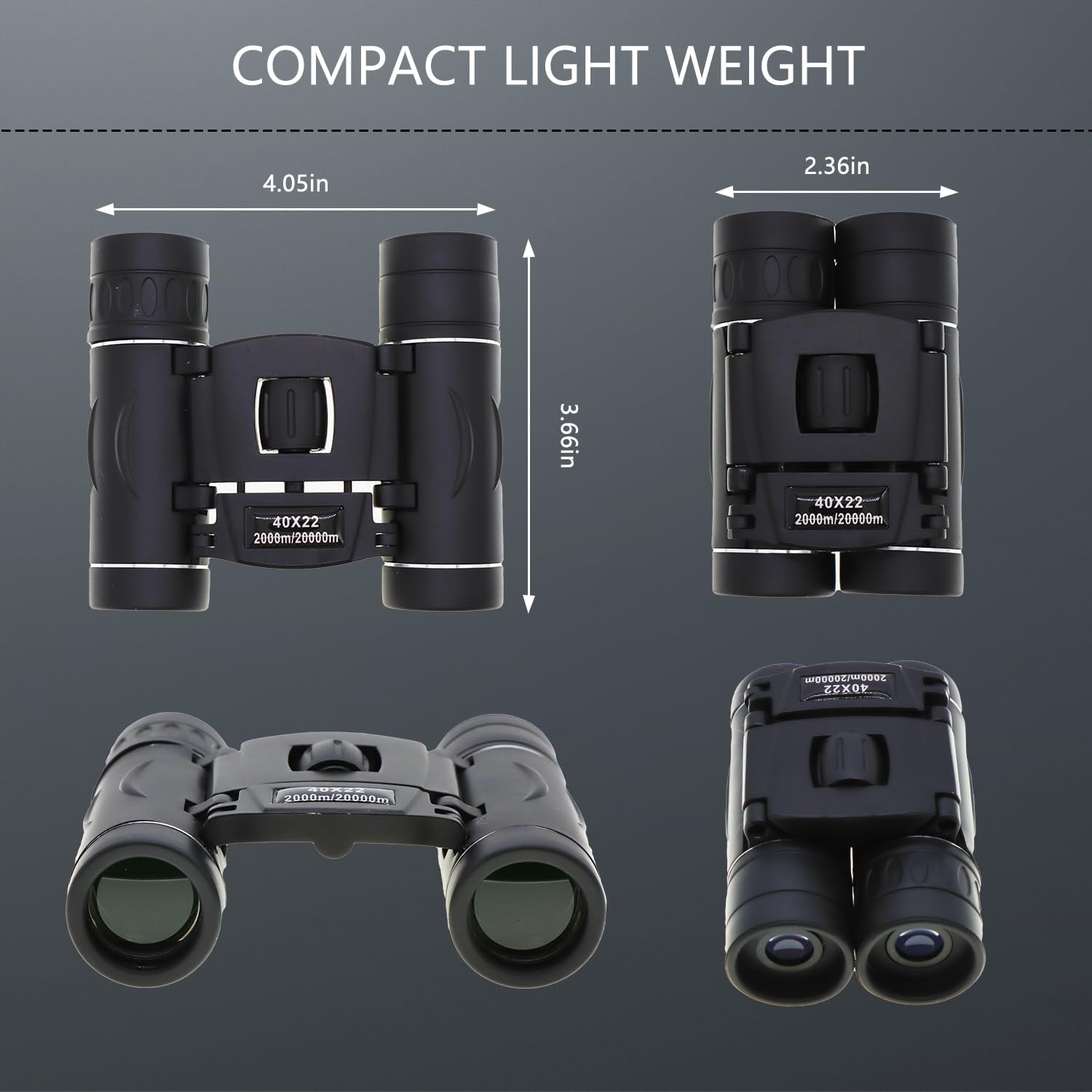 BLACKICE 40X22 Compact Binoculars for Adults, High Powered Mini Pocket Binoculars, Waterproof Small Binoculars for Bird Watching, Hunting, Concert,