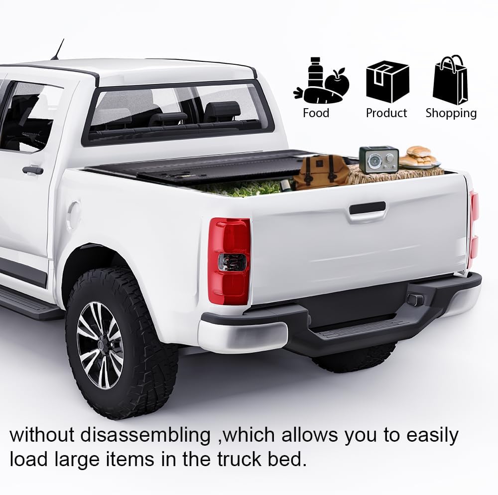 CHEDA Cubierta suave de 4 pliegues para caja de camioneta, compatible con Toyota Tundra 2014, 2015, 2016, 2017, 2018, 2019, 2020, 2021, Toyota