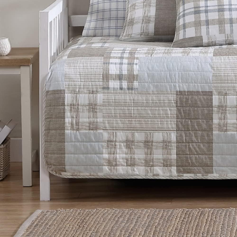 Nautica Juego de cama de algodón para cama de día, decoración del hogar para todas las estaciones, beige Clement