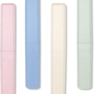 Paquete de 4 fundas portátiles para cepillos de dientes, de plástico transpirable, para el hogar, viajes, negocios, campamento, escuela Paquete de 4 fundas portátiles para cepillos de dientes, de plástico transpirable, para el hogar, viajes, negocios, campamento, escuela