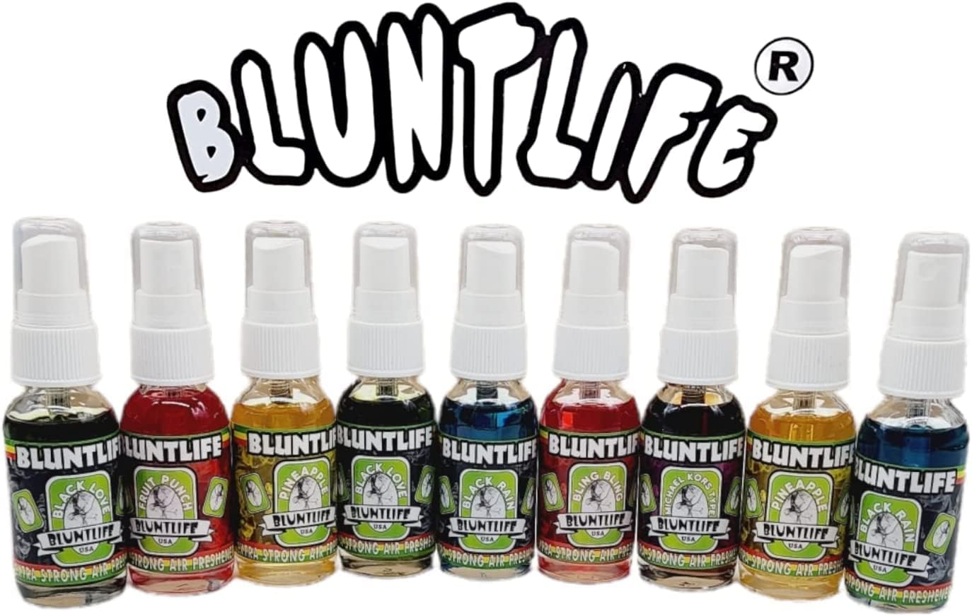 Bluntlife – Ambientador 100% concentrado para cochehogar en aerosol, paquete de 2 (2 aromas surtidos) con bolsa GCTECH