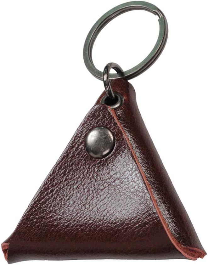 EXCEART Funda de cuero para guitarra baja, púas de guitarra eléctrica, estuche de púas de guitarra, estuche de plectro, llavero triangular,