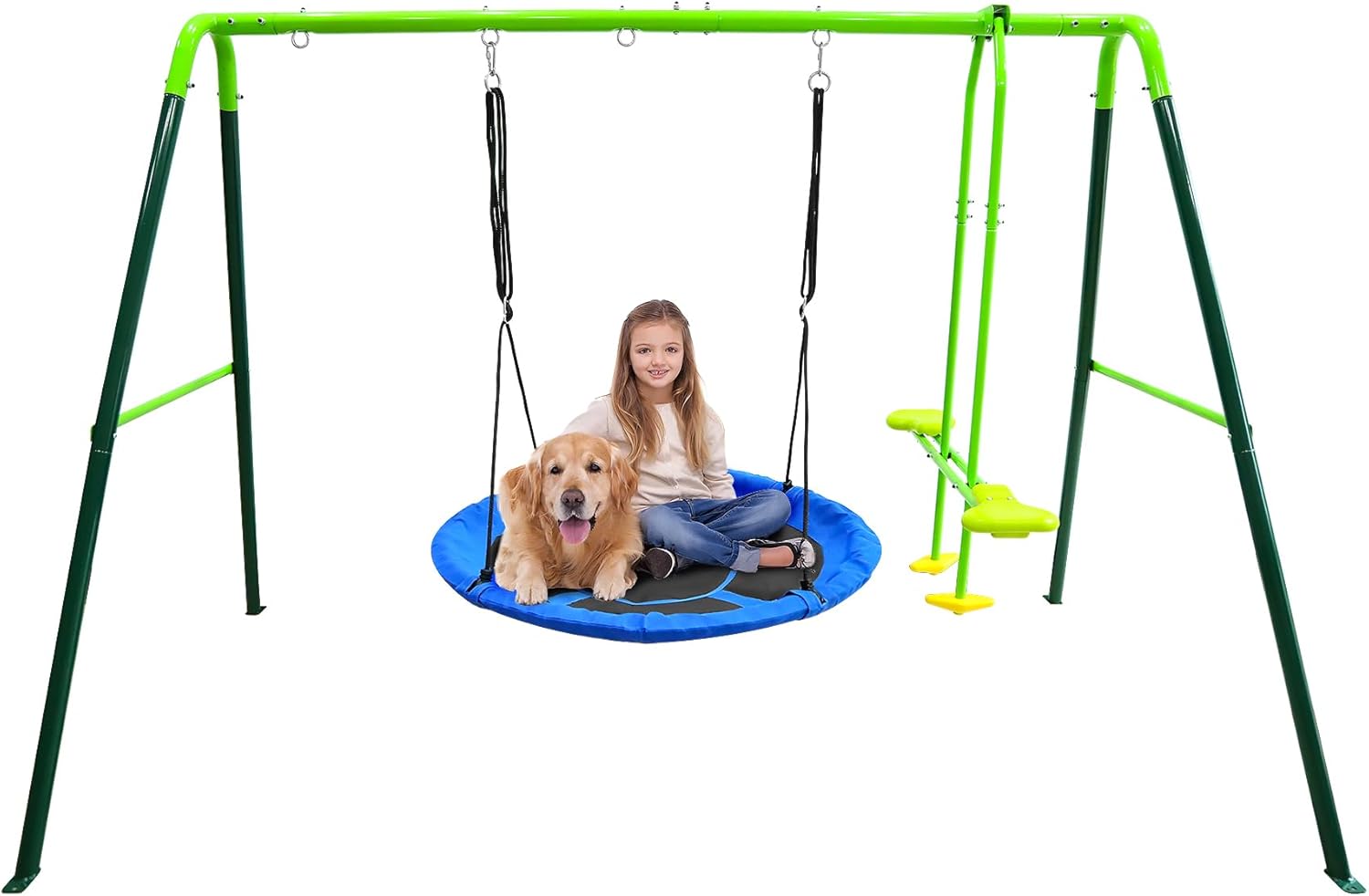 RedSwing Columpio de platillo volador de 43 pulgadas para niños al aire libre, grandes columpios redondos para árboles y columpios, fuerte y