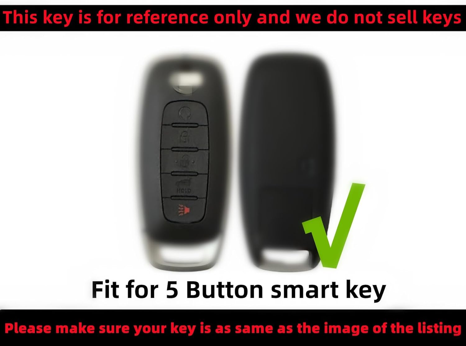 REPROTECTING Funda de goma de silicona para llavero compatible con Nissan Pathfinder Rogue (5 botones, negrorosa)