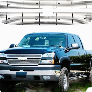 Inserto de parrilla delantera para Chevy Silverado 15002005-2006 2500HD3500 superior Chrome Billet Aluminio Rejilla Cubierta Replament Inserto de parrilla delantera para Chevy Silverado 15002005-2006 2500HD3500 superior Chrome Billet Aluminio Rejilla Cubierta Replament