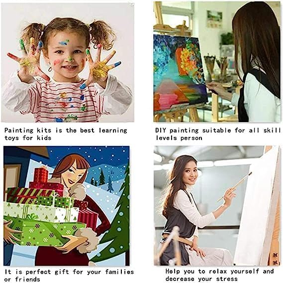 EIBEILI Pintura por números para adultos DIY paisaje natural pintura por números kits de pintura en lienzo para niños principiantes kits de pintura