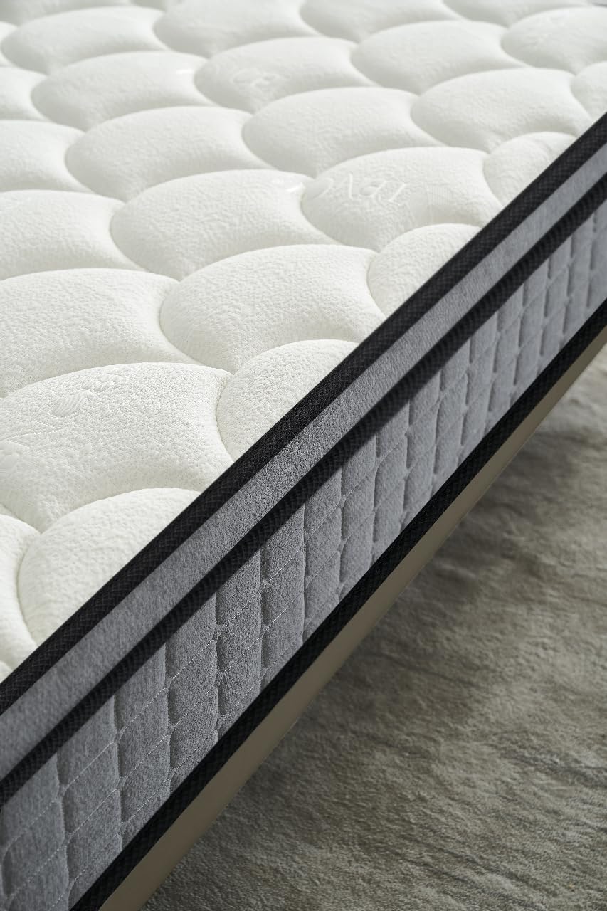 Container Furniture Direct Colchón híbrido tamaño Queen de 12 pulgadas en una caja, cojín de cama con espuma viscoelástica con infusión de gel,